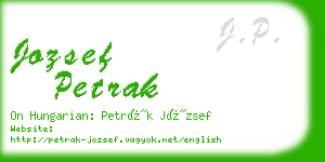 jozsef petrak business card